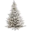8 ft. Warm Lit Flocked Fraser Fir Christmas Tree
