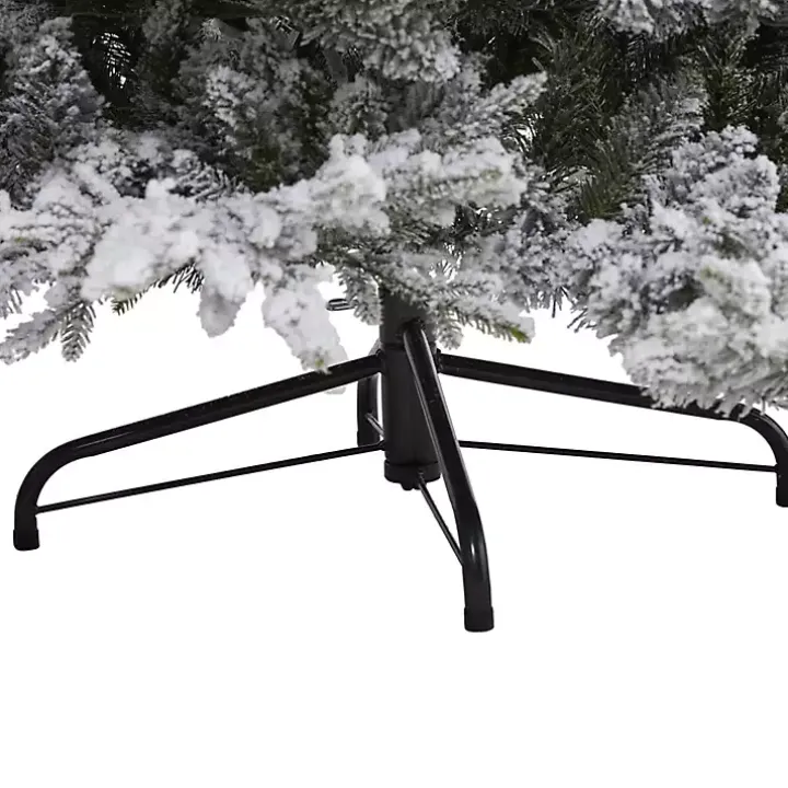 8 ft. Warm Lit Flocked Fraser Fir Christmas Tree