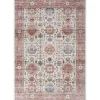 Fulton Red Floral Medallion Area Rug, 7x10