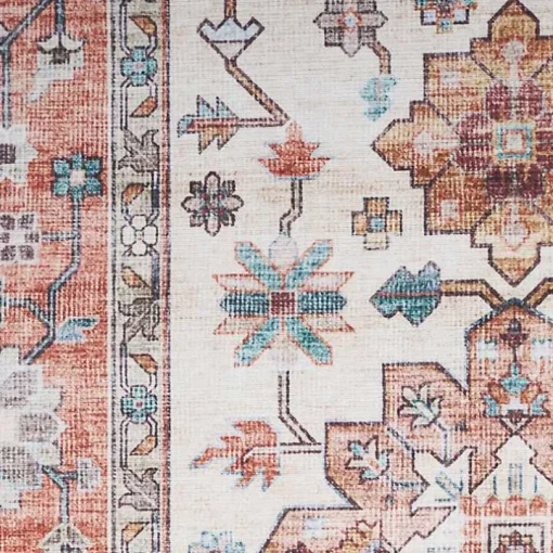 Fulton Red Floral Medallion Area Rug, 7x10