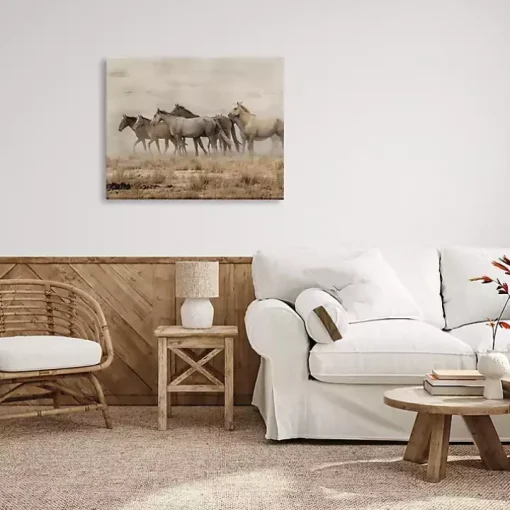 Galloping Horse Herd Canvas Art Print, 40x30 in.