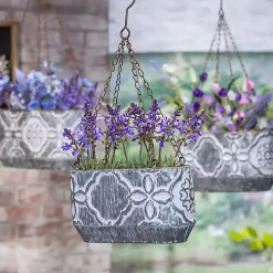 Galvanized Hanging Bucket Planters, Set of 3