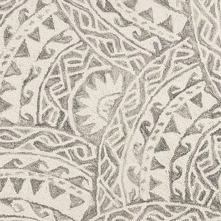 Geometric Round Waves Area Rug, 6 ft.