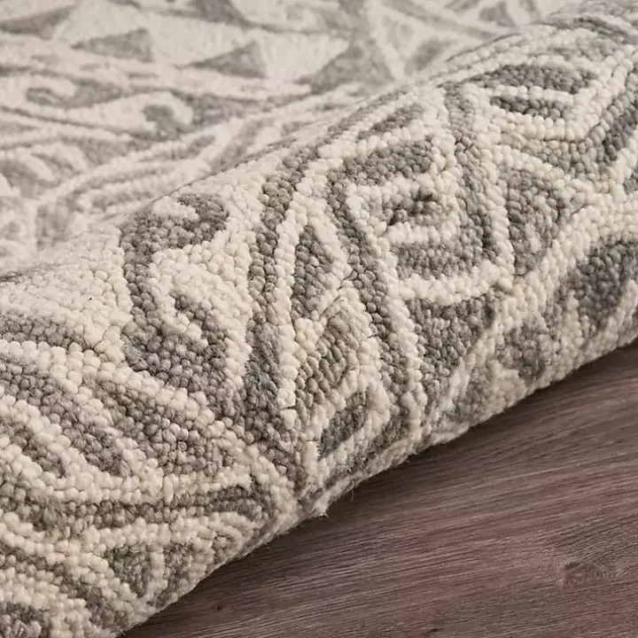 Geometric Round Waves Area Rug, 6 ft.