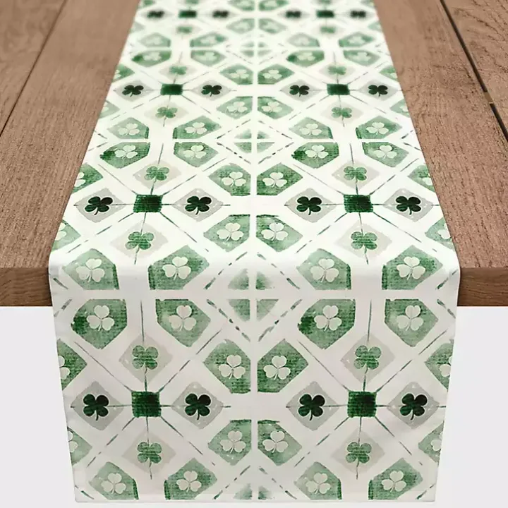 Geometric Shamrock Table Runner, 72 in.