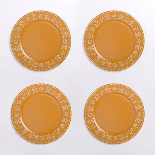 Gingerbread Christmas Chargers, Set of 4