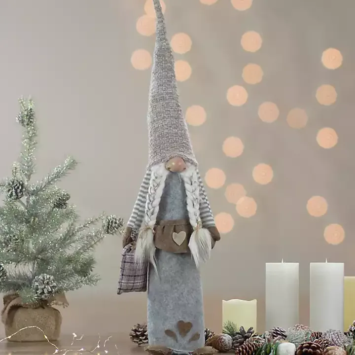 Girl Gnome with Toy Bag Figurine