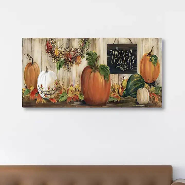 Give Thanks Pumpkin Canvas Art Print