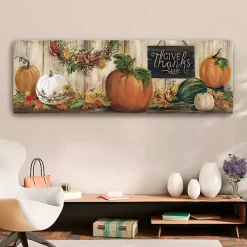 Give Thanks Pumpkins Canvas Art Print