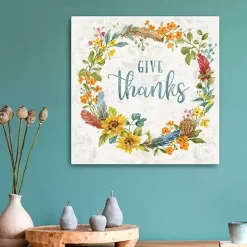 Give Thanks Wreath Canvas Art Print