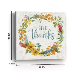 Give Thanks Wreath Canvas Art Print