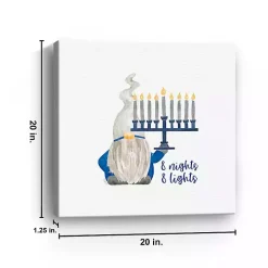Gnome with Menorah Canvas Art Print