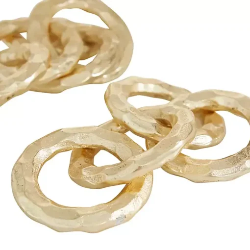 Gold Aluminum Chain Link Sculptures, Set of 2