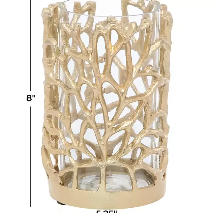 Gold Aluminum Coral Hurricane, 8 in.