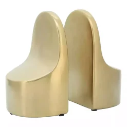 Gold Ceramic Curved Bookends