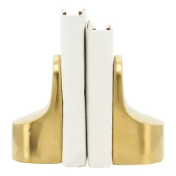 Gold Ceramic Curved Bookends