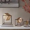 Gold Cube Quad Sculptures, Set of 3