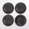 Gold Edge Black Chargers, Set of 4