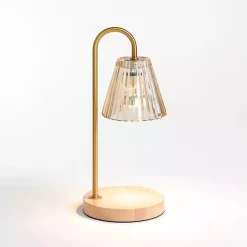 Gold Glass Shade Candle Warmer Lamp