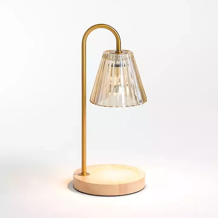 Gold Glass Shade Candle Warmer Lamp