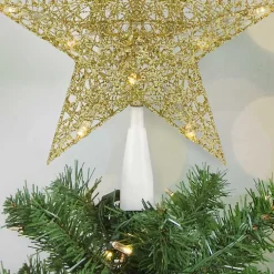Gold Glitter LED Star Tree Topper