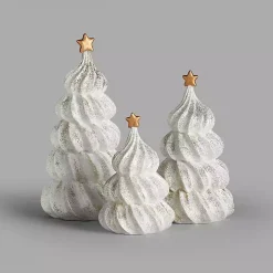 Gold Glitter Meringue Christmas Trees, Set of 3