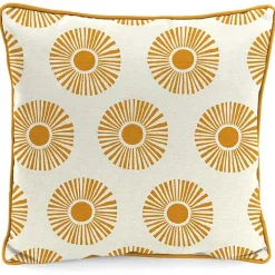 Gold Good Vibes Only Sunny Outdoor Pillow