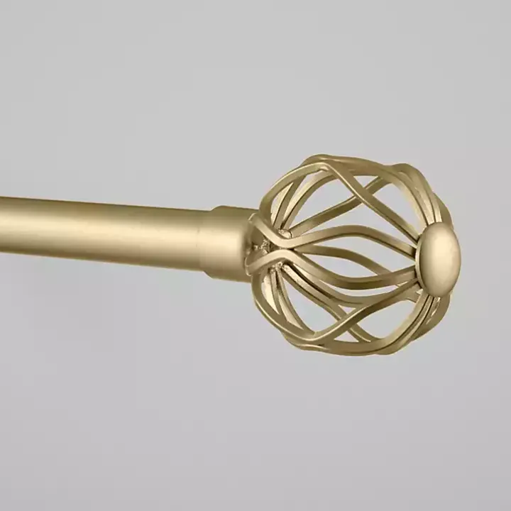 Gold Open Sphere Curtain Rod, 120 in.