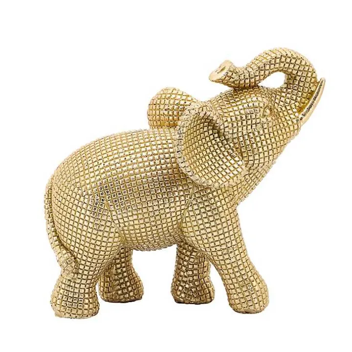 Gold Resin Elephant Figurine