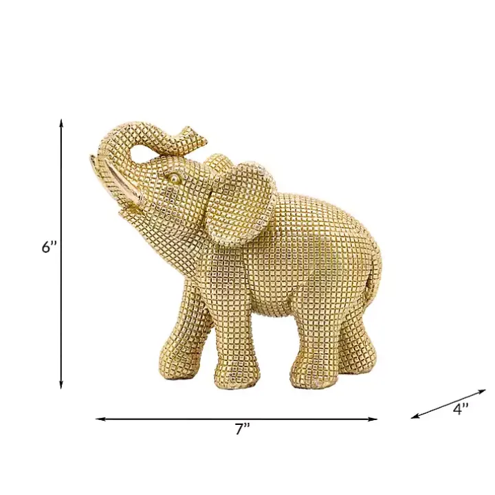 Gold Resin Elephant Figurine