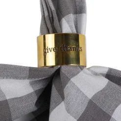 Gold Stamped Harvest Napkin Rings, Set of 4