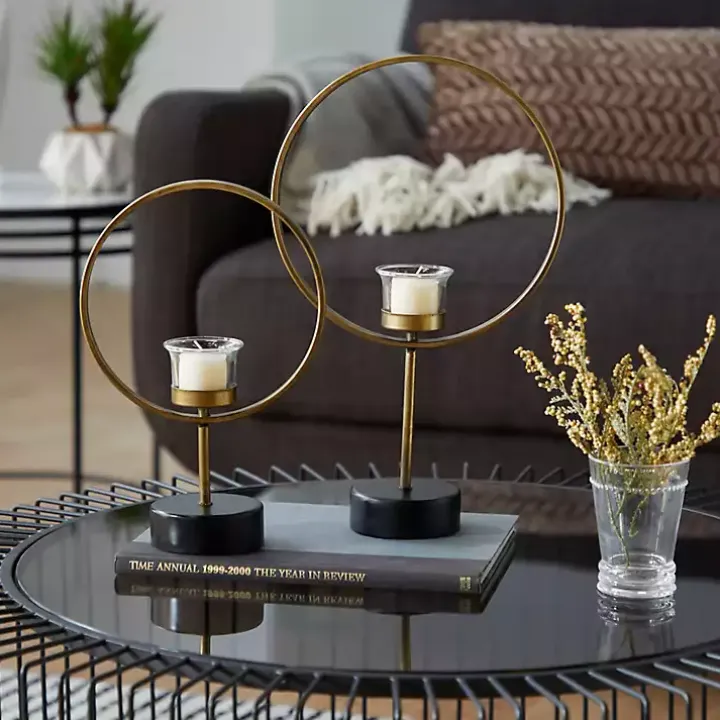 Golden Halo 2-pc. Candle Holder Set