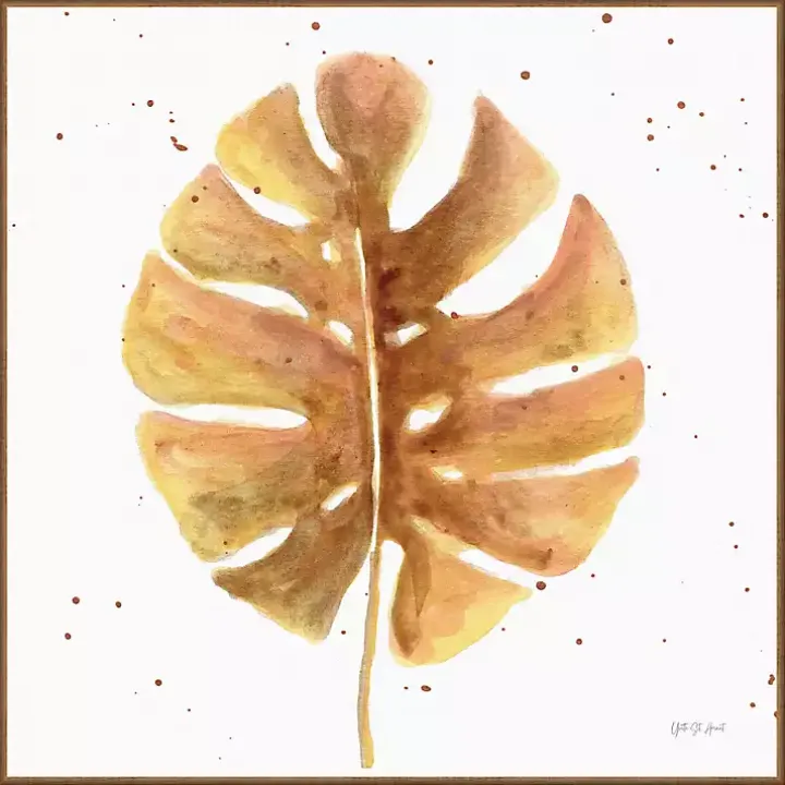 Golden Palm Framed Canvas Art Print