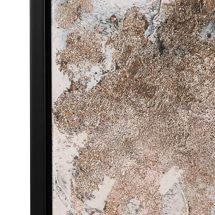 Golden Watercolor Framed Canvas Art Print