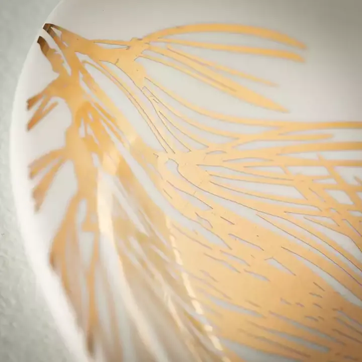 Golden Winter Pine Branch Serving Platter