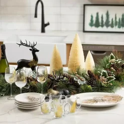 Golden Winter Pine Branch Serving Platter