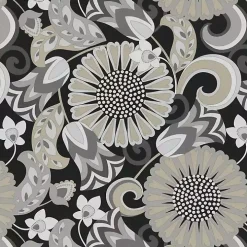 Graphite Floral Outdoor Seat Cushions, Set of 2