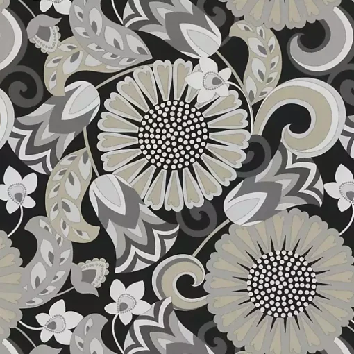 Graphite Floral Outdoor Seat Cushions, Set of 2