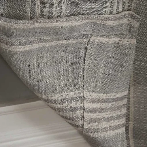 Graphite Stripe Single Curtain Panel, 84 in.