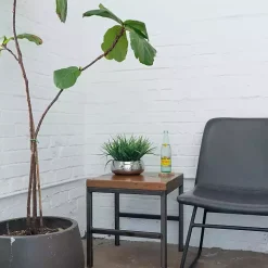 Grass Arrangement in Silver Ceramic Bowl