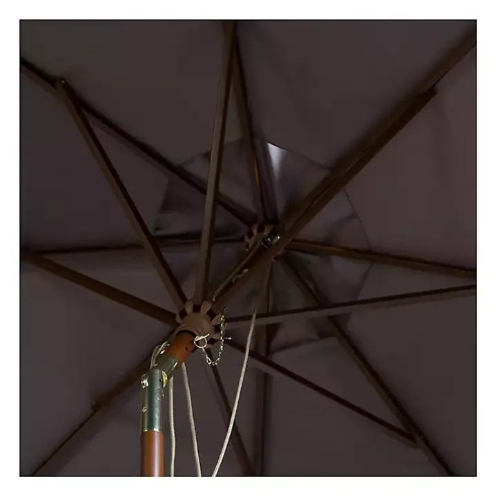 Gray 9 ft. Eucalyptus Outdoor Umbrella