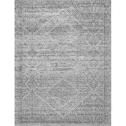 Gray Abstract Pattern Washable Area Rug, 4x6