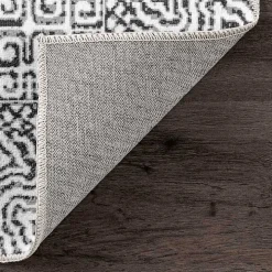 Gray Abstract Pattern Washable Area Rug, 4x6