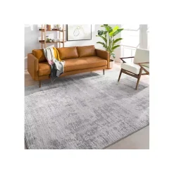 Gray Abstract Woven Area Rug, 7x10