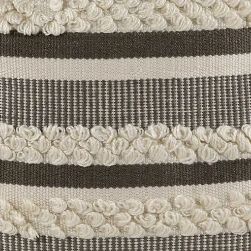 Gray and Cream Striped Indoor/Outdoor Pillow