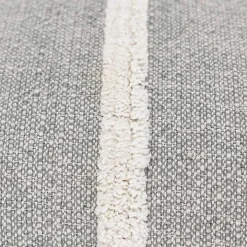 Gray and Ivory Artisanal Striped Lumbar Pillow