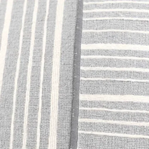 Gray and Ivory Directional Stripes Pillow