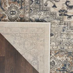 Gray and Ivory Nadia Medallion Area Rug, 2x4