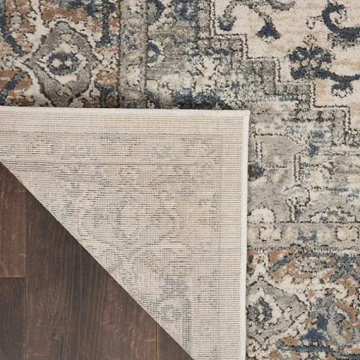 Gray and Ivory Nadia Medallion Area Rug, 2x4