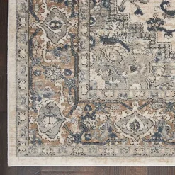 Gray and Ivory Nadia Medallion Area Rug, 2x4